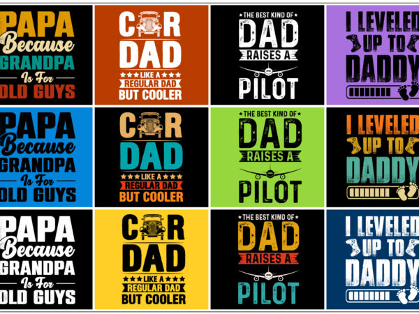 Dad papa daddy t-shirt design bundle