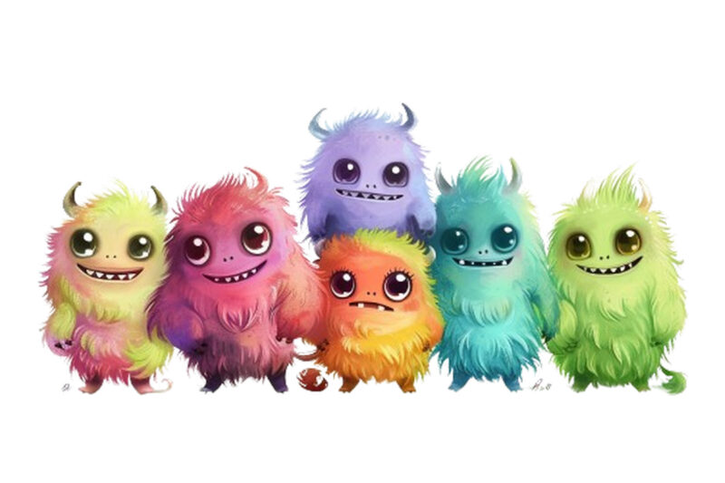 Monster Watercolor Clipart