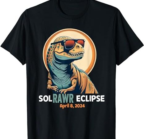 Dinosaur solar eclipse april 8 2024 eclipse kids boys trex t-shirt