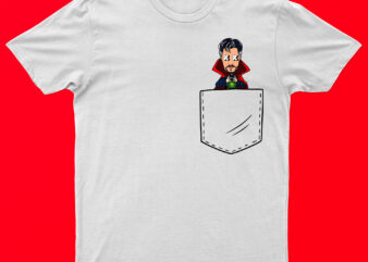 Funny Doctor Strange Form Pocket Premium T-Shirt Design For Sale | Ready To Print.