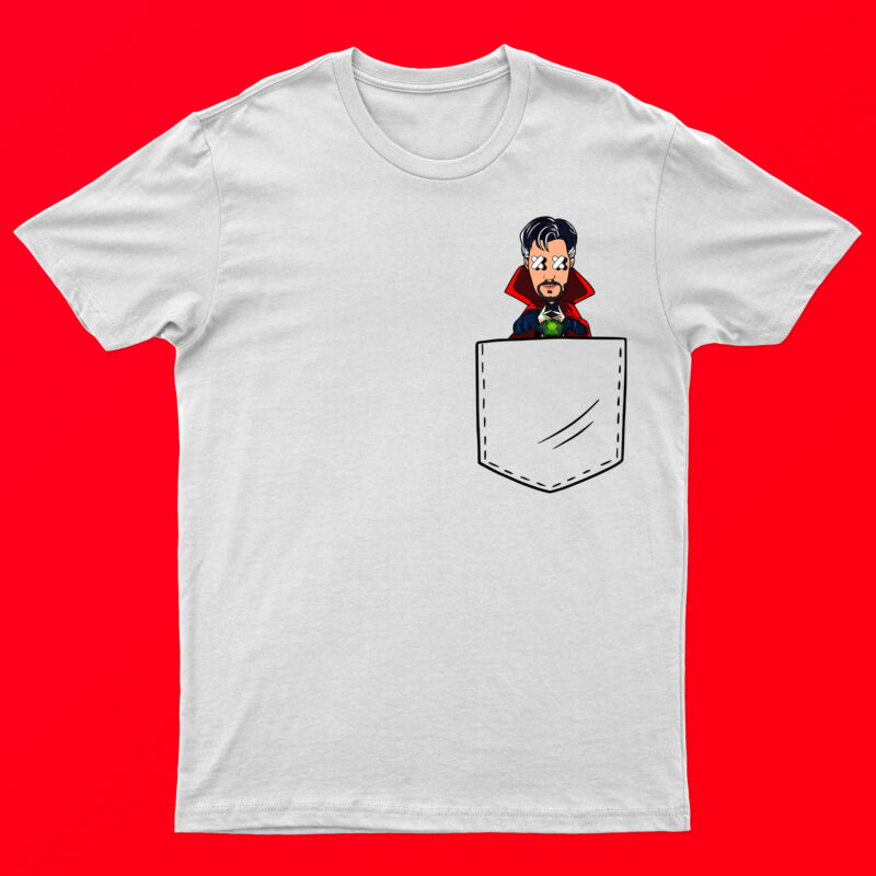 Funny Doctor Strange Form Pocket Premium T-Shirt Design For Sale | Ready To Print.