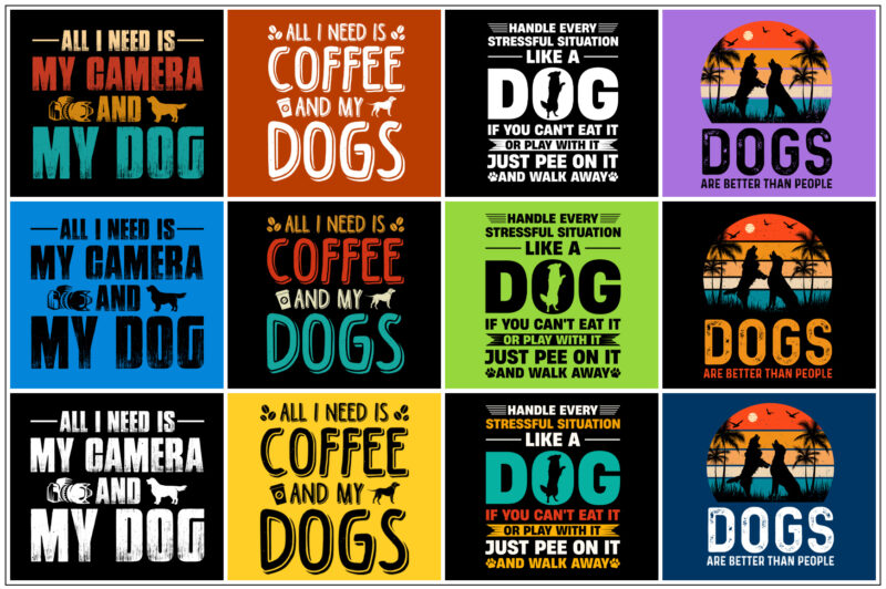 Dog T-Shirt Design Bundle