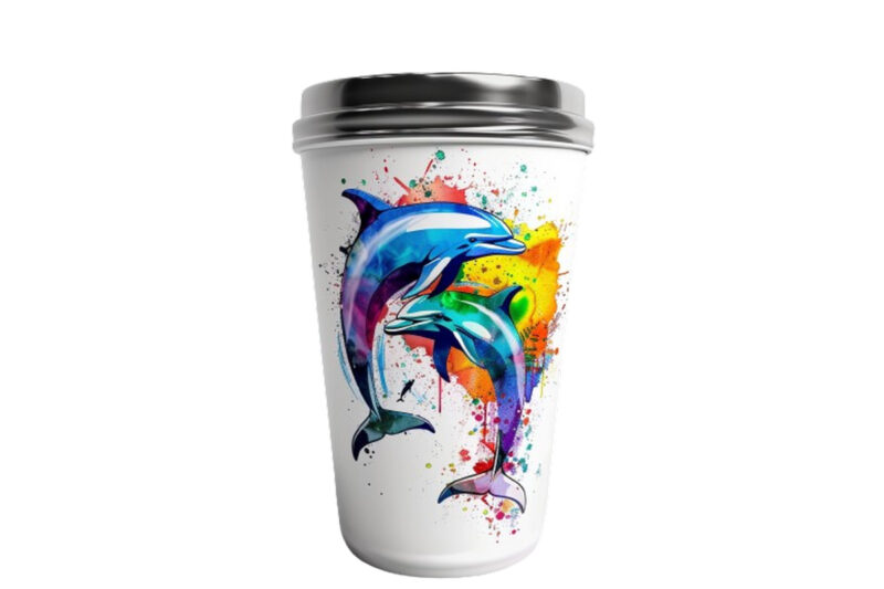 Dolphins Rainbow Tumbler Sublimation