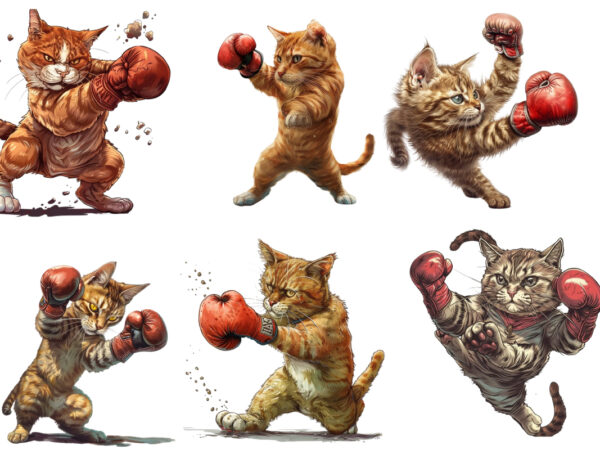 Dynamic boxing cat sublimation t shirt vector illustration