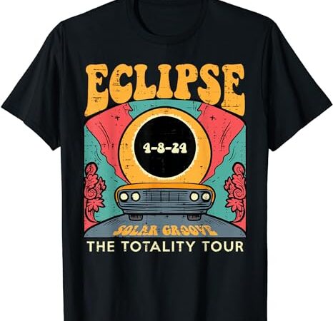 Eclipse solar groove totality tour retro 4.8.24 men women t-shirt