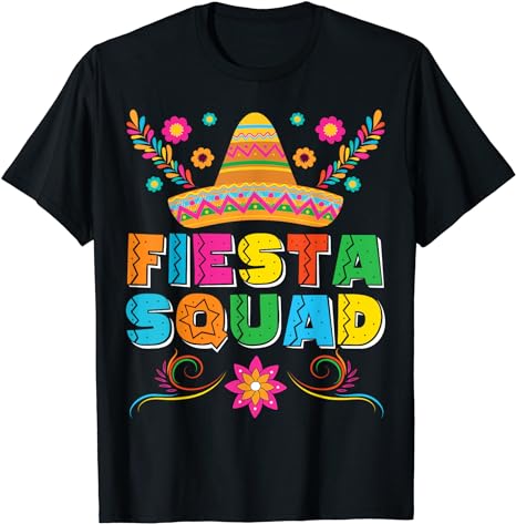 Fiesta Squad Cinco De Mayo Family Matching Mexican Sombrero T-Shirt