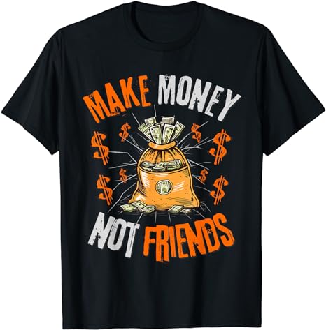 Funny Money Quote Olive Green and Orange T-Shirt