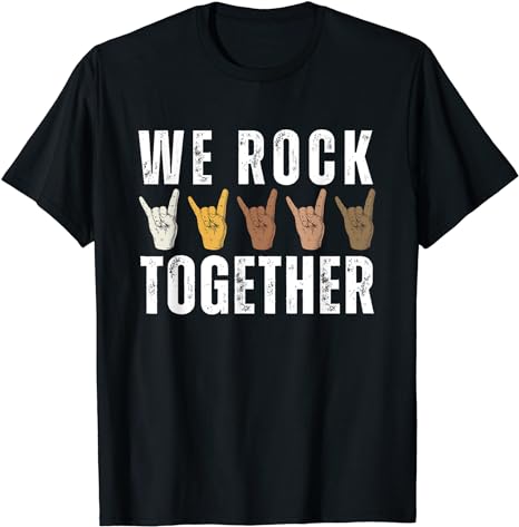 Funny We Rock Together Hands Rock Lovers T-Shirt