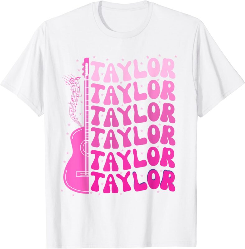 Girl Retro TAYLOR First Name Personalized Groovy Birthday T-Shirt