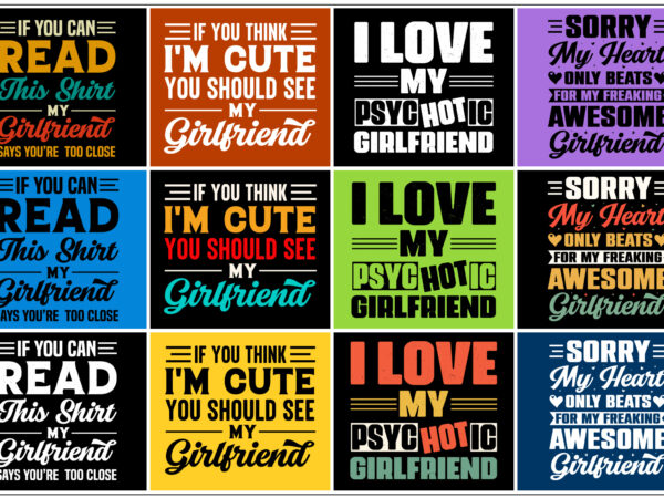 Girlfriend t-shirt design bundle