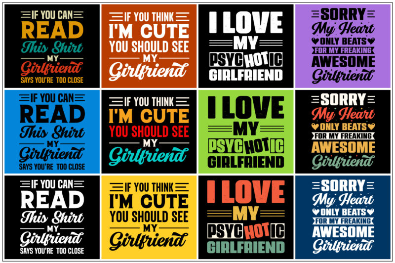 Girlfriend T-Shirt Design Bundle