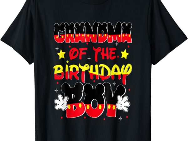 Grandma of the birthday boy mouse family matching t-shirt