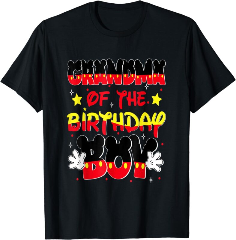 Grandma Of The Birthday Boy Mouse Family Matching T-Shirt