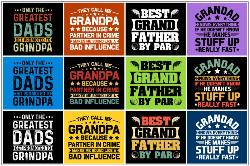 Grandpa T-Shirt Design Bundle