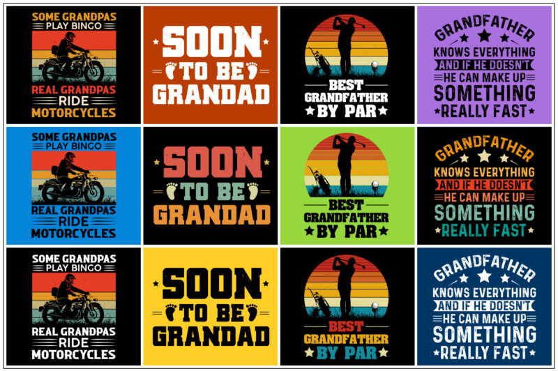 Grandpa T-Shirt Design Bundle