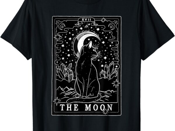 Graphic cat lovers moon tarot card cat tarot card the moon t-shirt