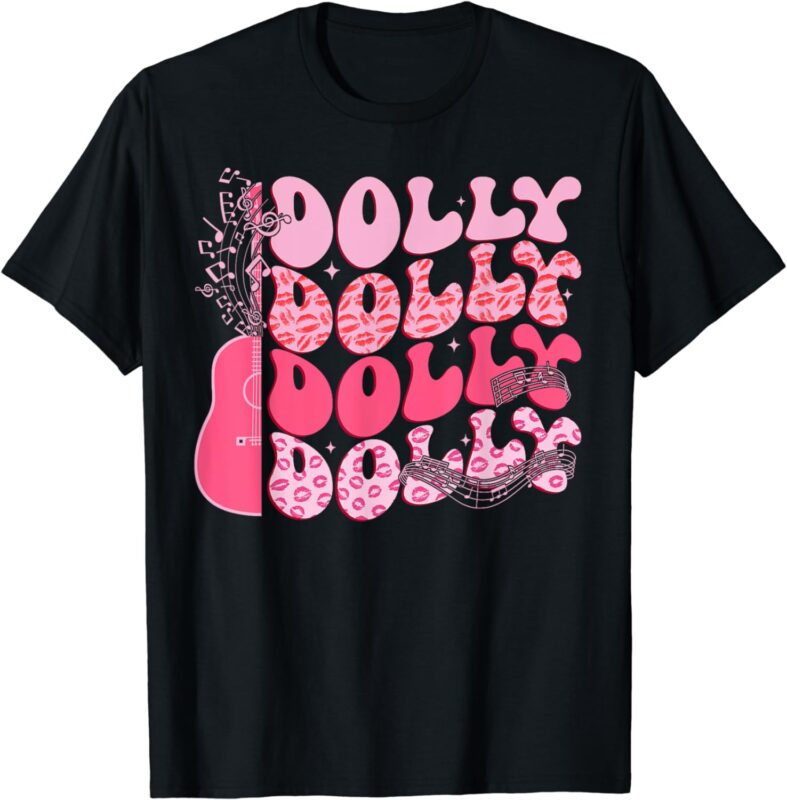 Groovy Dolly First Name Guitar Pink Cowgirl Western T-Shirt