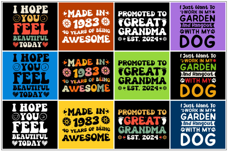 Groovy T-Shirt Design Bundle