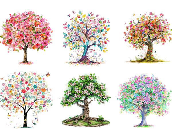 Happy spring tree clipart graphic t shirt