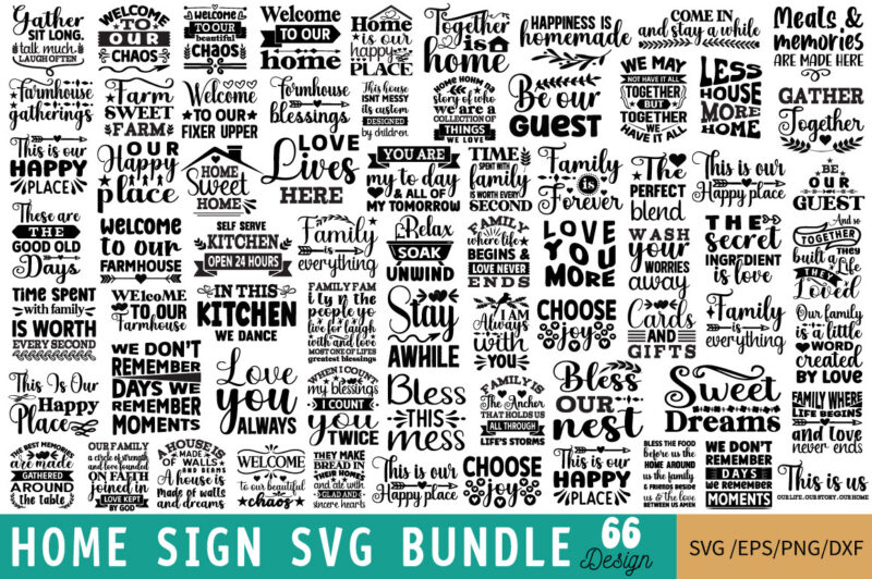 Home Sign T-shirt Bundle Home Sign Svg Bundle