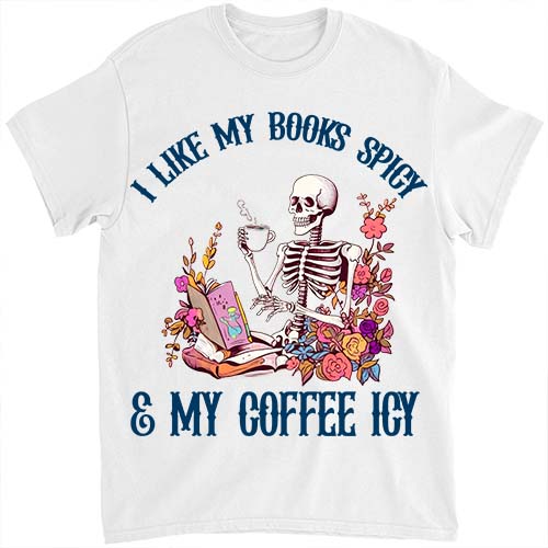 I Like My Books Spicy and My Coffee Icy, Bookish Reader ltsp png file