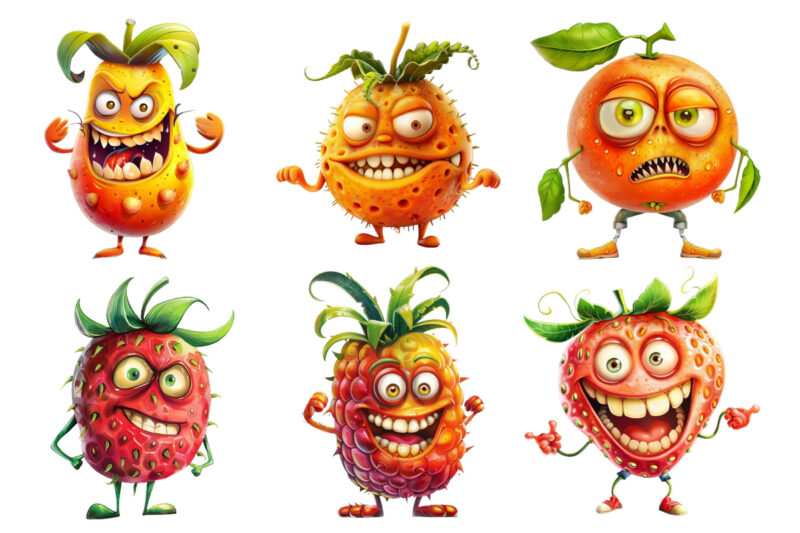 funny fruit character