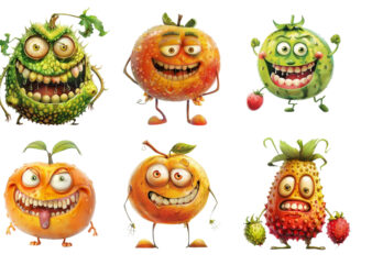 funny fruit character t shirt graphic design