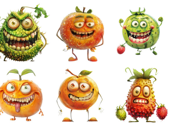 Funny fruit character t shirt graphic design