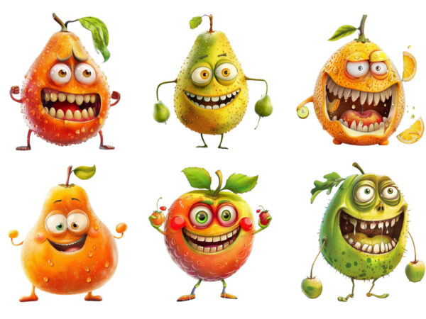 Funny fruit character t shirt graphic design