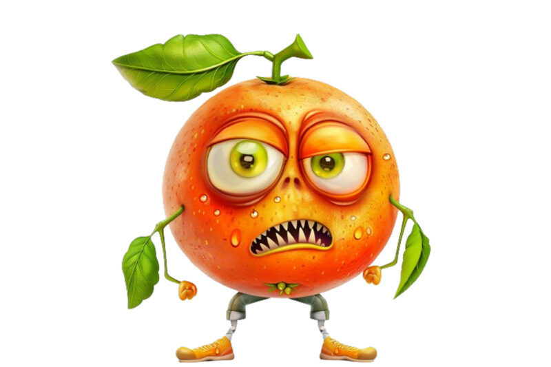 funny fruit character