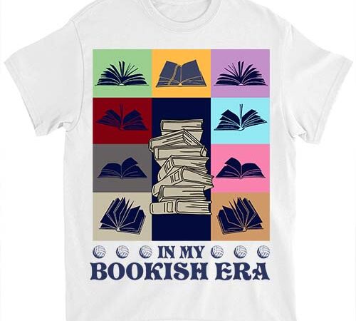 In my bookish era retro vintage bookish sport game day t-shirt ltsp png file