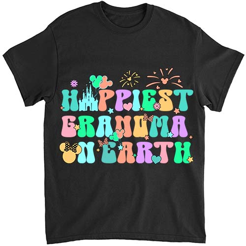 In My Happiest Grandma On Earth Era Groovy Mom Mother_s Day T-Shirt ltsp