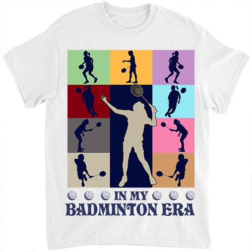 In My badminton Era Retro Vintage badminton Sport Game Day T-Shirt ltsp