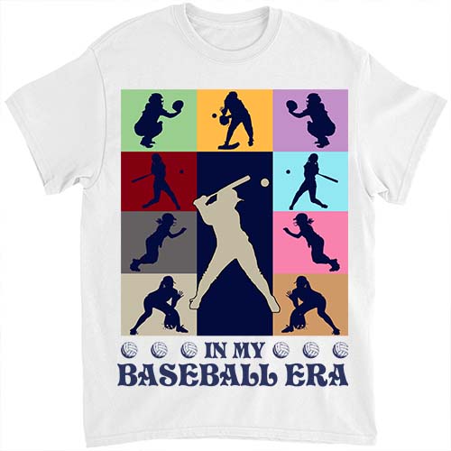 In My baseball Era Retro Vintage baseball Sport Game Day T-Shirt ltsp