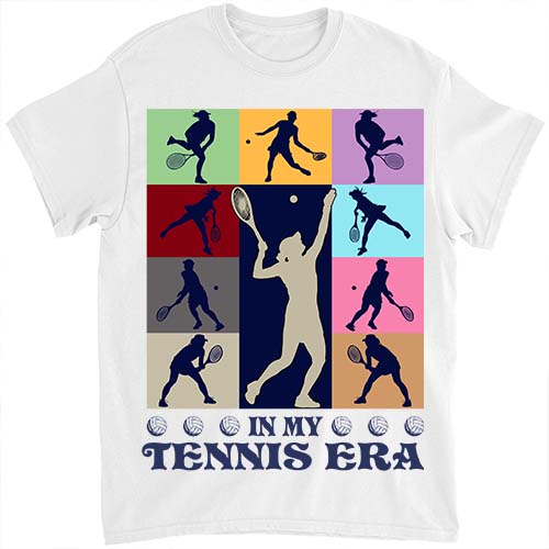 In My tennis Era Retro Vintage tennis Sport Game Day T-Shirt ltsp