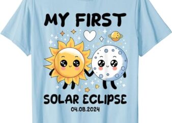 Kids My First Solar Eclipse Toddler Boys Girls April 8 2024 T-Shirt
