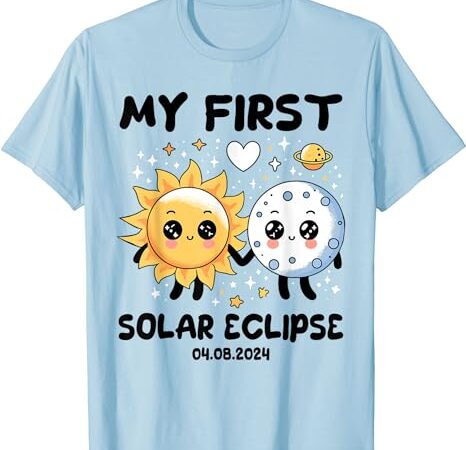 Kids my first solar eclipse toddler boys girls april 8 2024 t-shirt