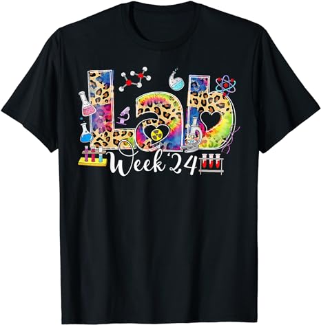 Lab Week 2024 Laboratory Tech Leopard Medical Technician T-Shirt