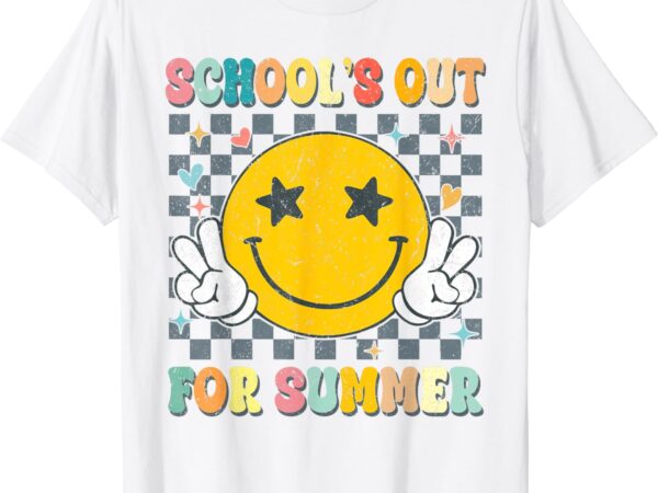 Last day of school retro schools out for summer teacher t-shirt