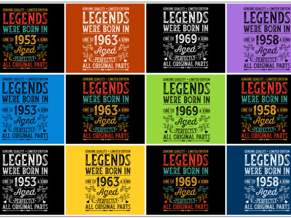 Legends were born in t-shirt design bundle