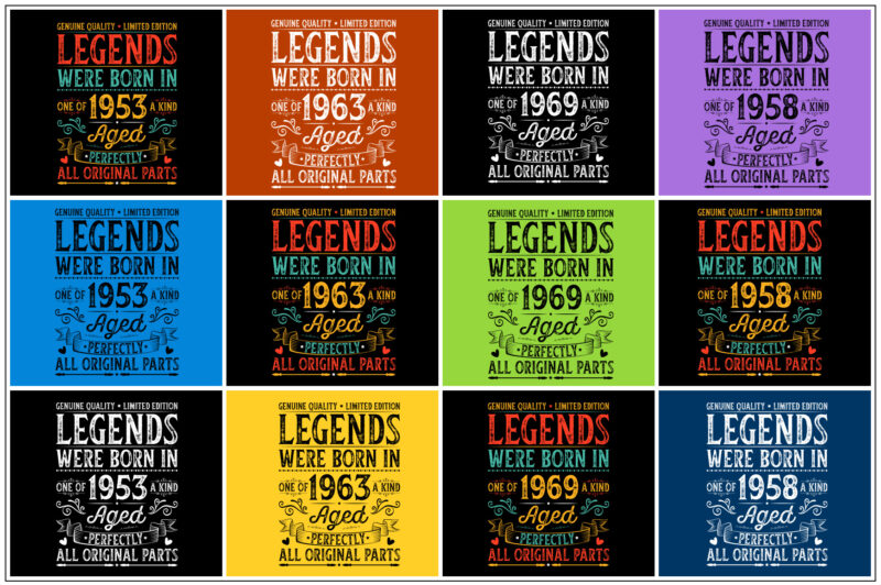 Legends Were Born In T-Shirt Design Bundle