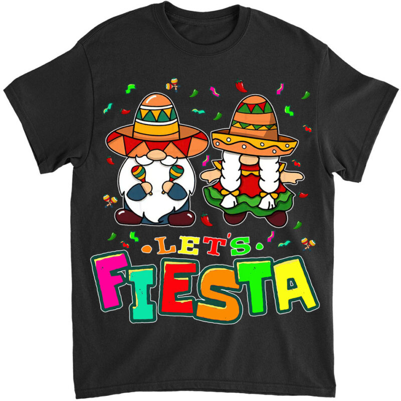 Lets Fiesta 5 Funny Gnome Cinco De Mayo Mexican T-Shirt Ltsp png file