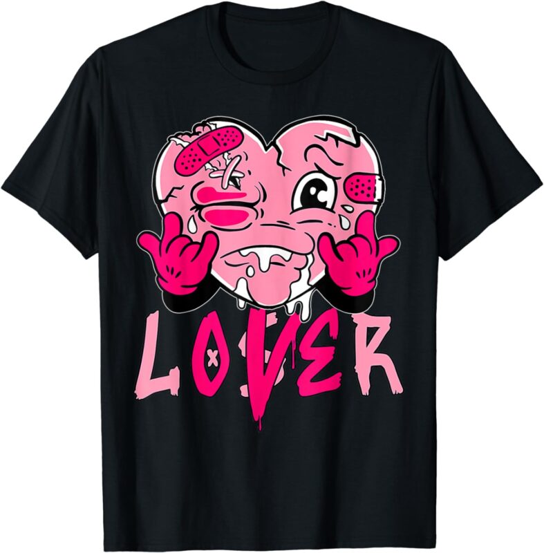 Loser Lover pink Drip Heart Matching Tee For Men Women T-Shirt