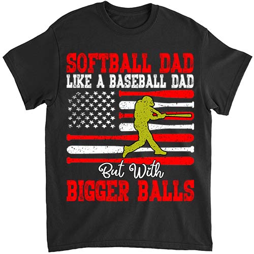 Mens Softball Dad Like A Baseball Dad Definition On Back T-Shirt ltsp