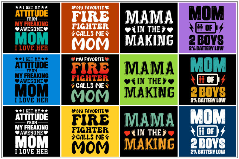 Mom Mama T-Shirt Design Bundle