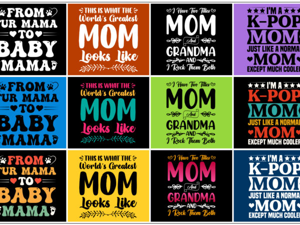 Mom mama t-shirt design bundle