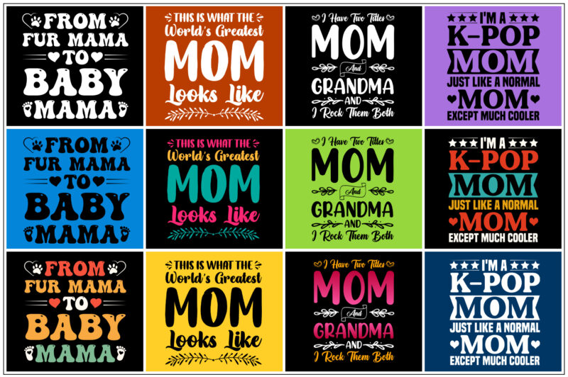 Mom Mama T-Shirt Design Bundle