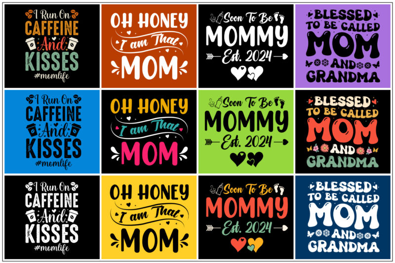 Mom Mommy Mother’s Day T-Shirt Design Bundle