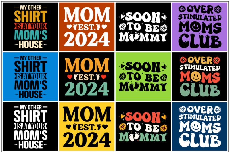 Mom Mommy T-Shirt Design Bundle