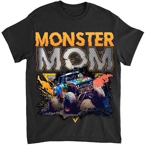 Monster Truck Mom Family Matching Monster Truck Lovers T-Shirt ltsp png file